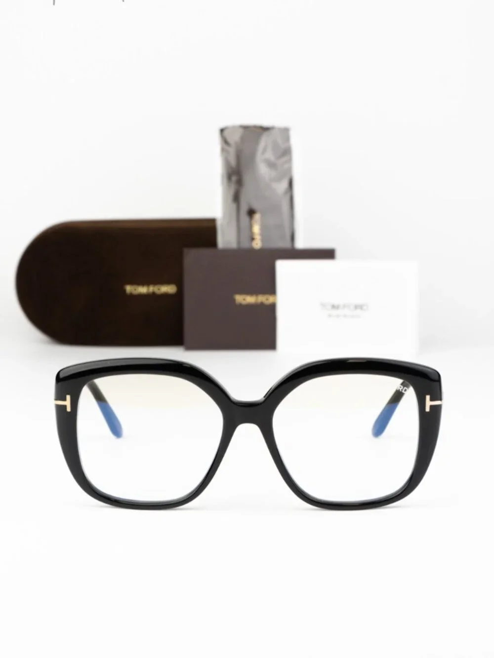 Tom Ford Women Eyeglasses Black Square Oversized FT6043-B 001 NEW AUTHENTIC